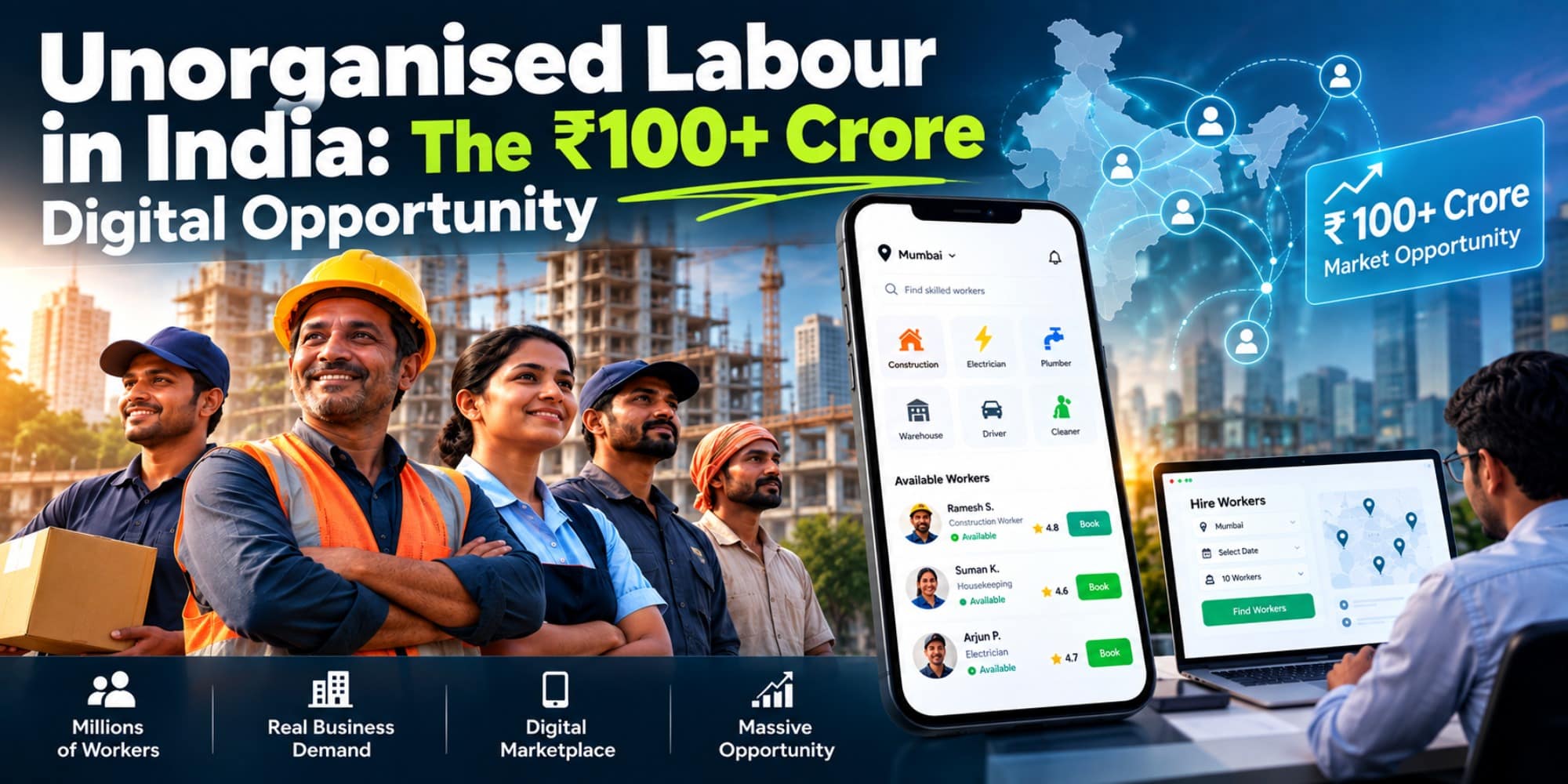 Unorganised Labour in India: The ₹100+ Crore Digital Opportunity Nobody Has Fully Solved Yet