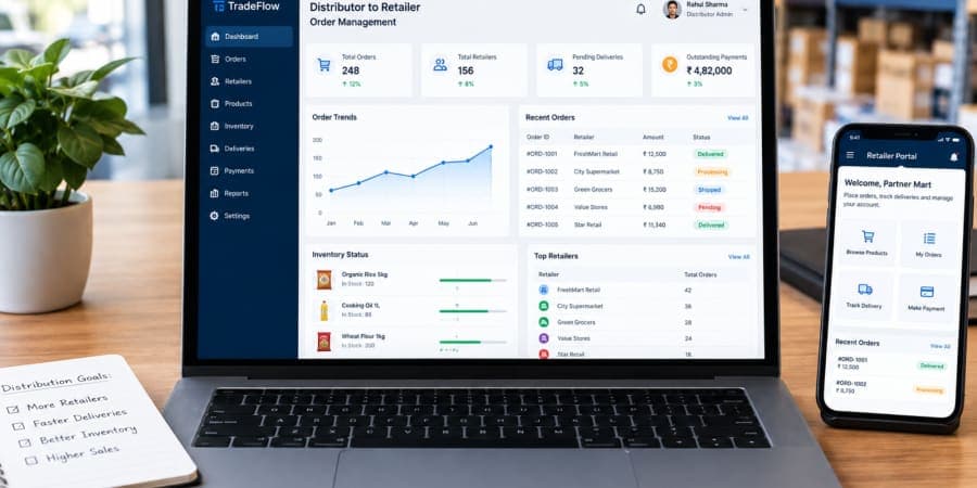 Distributor-to-Retailer Order Management SaaS | Nextcode